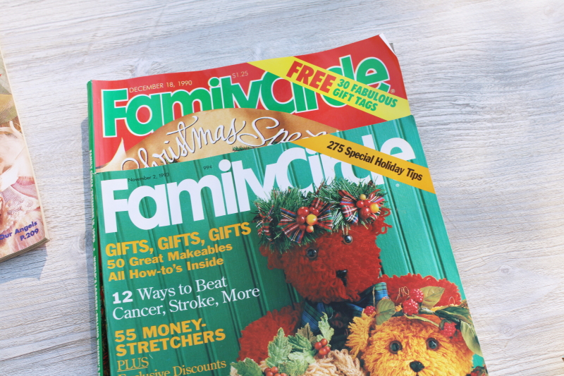 photo of 1990s vintage Family Circle Christmas magazines lot, baking, holiday recipes, ads!  #6